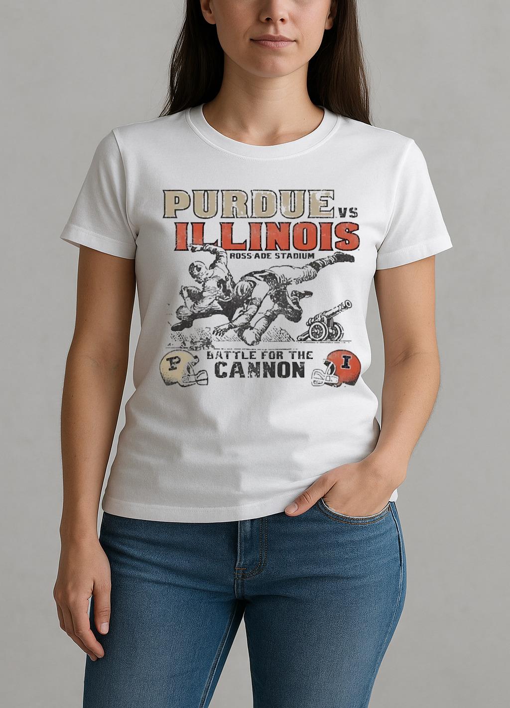 Purdue Boilermakers Vs Illinois Fighting Illini 2025 Battle For The Cannon Premium W-tee