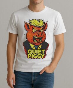 Quiet Piggy Pig Head Graphic Shirt