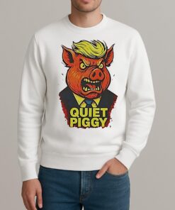Quiet Piggy Pig Head Graphic sweater