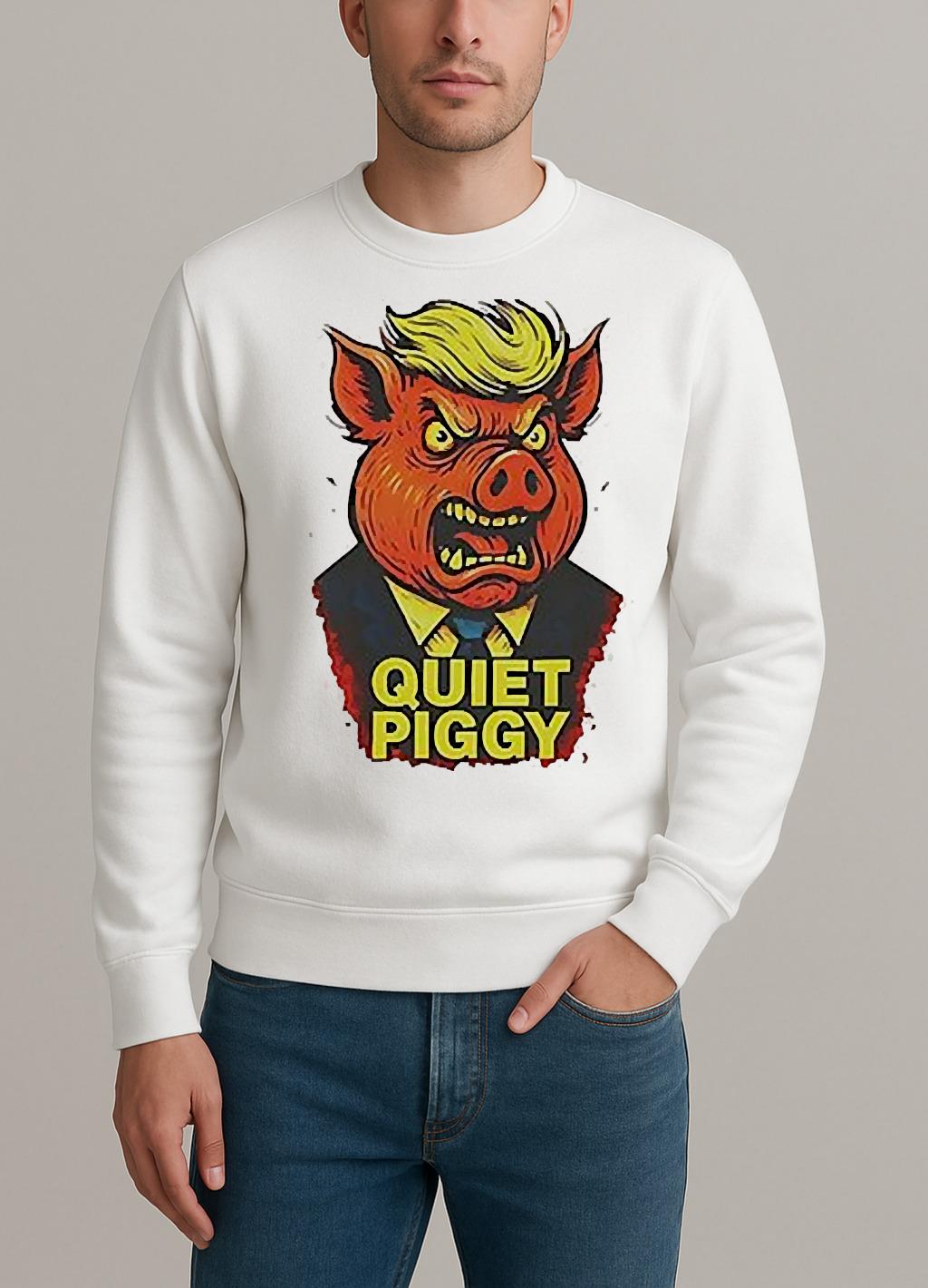 Quiet Piggy Pig Head Graphic sweater