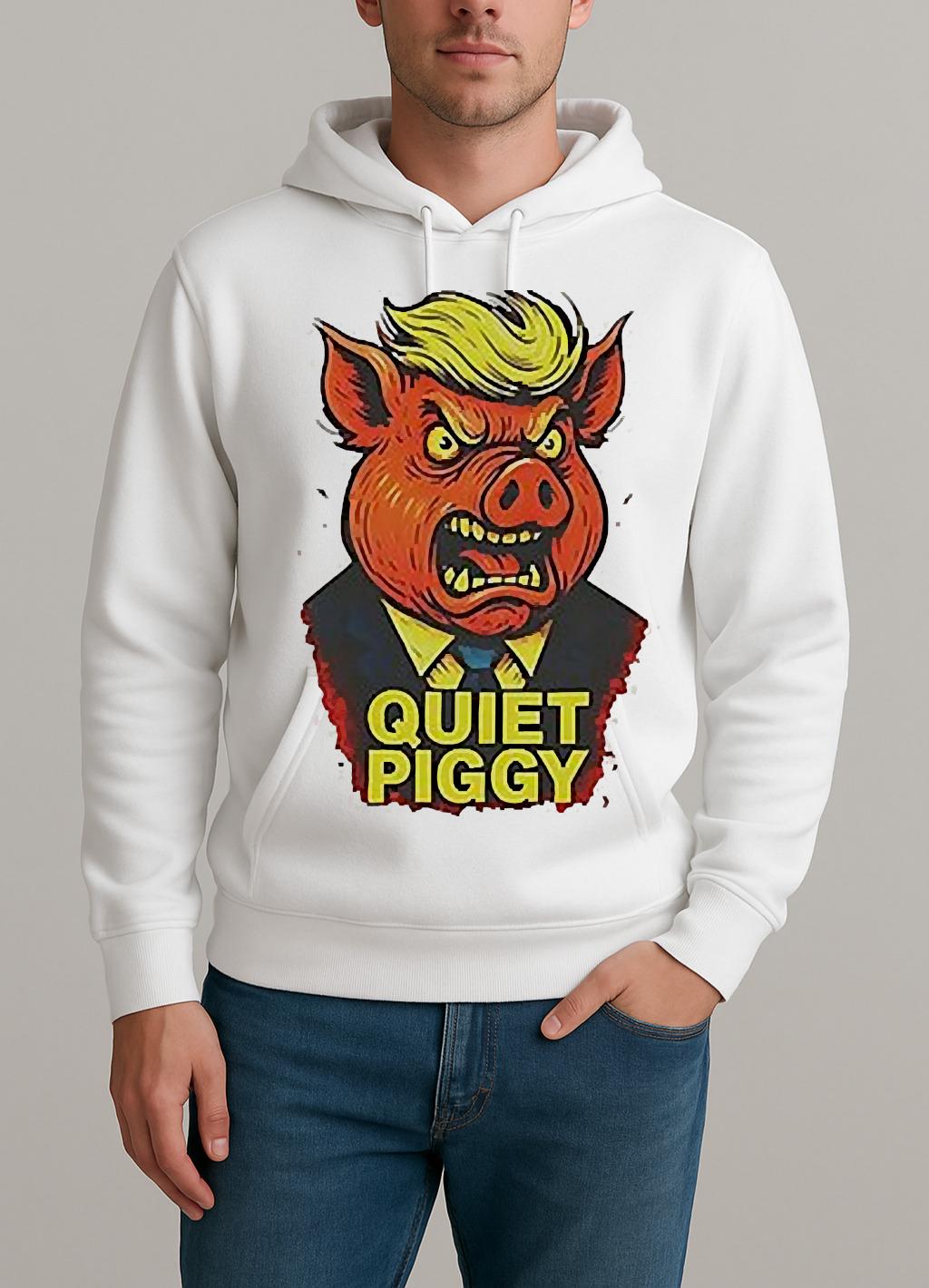 Quiet Piggy Pig Head Graphic Unisexhoodie