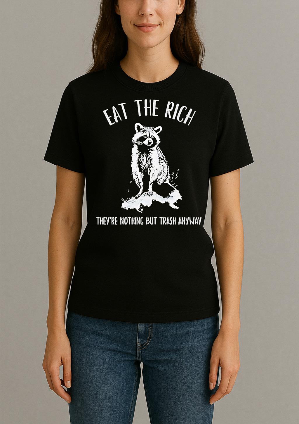 Raccoon Anti Corporate Leftist Anarchist Eat The Rich Shirt Womentee