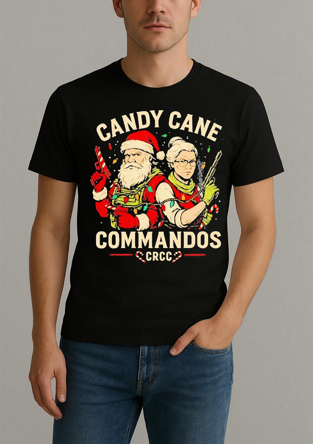 Santa Candy Cane Commandos Christmas Premium Shirt