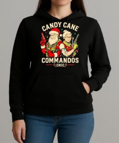 Santa Candy Cane Commandos Christmas Premium Unisexhoodie