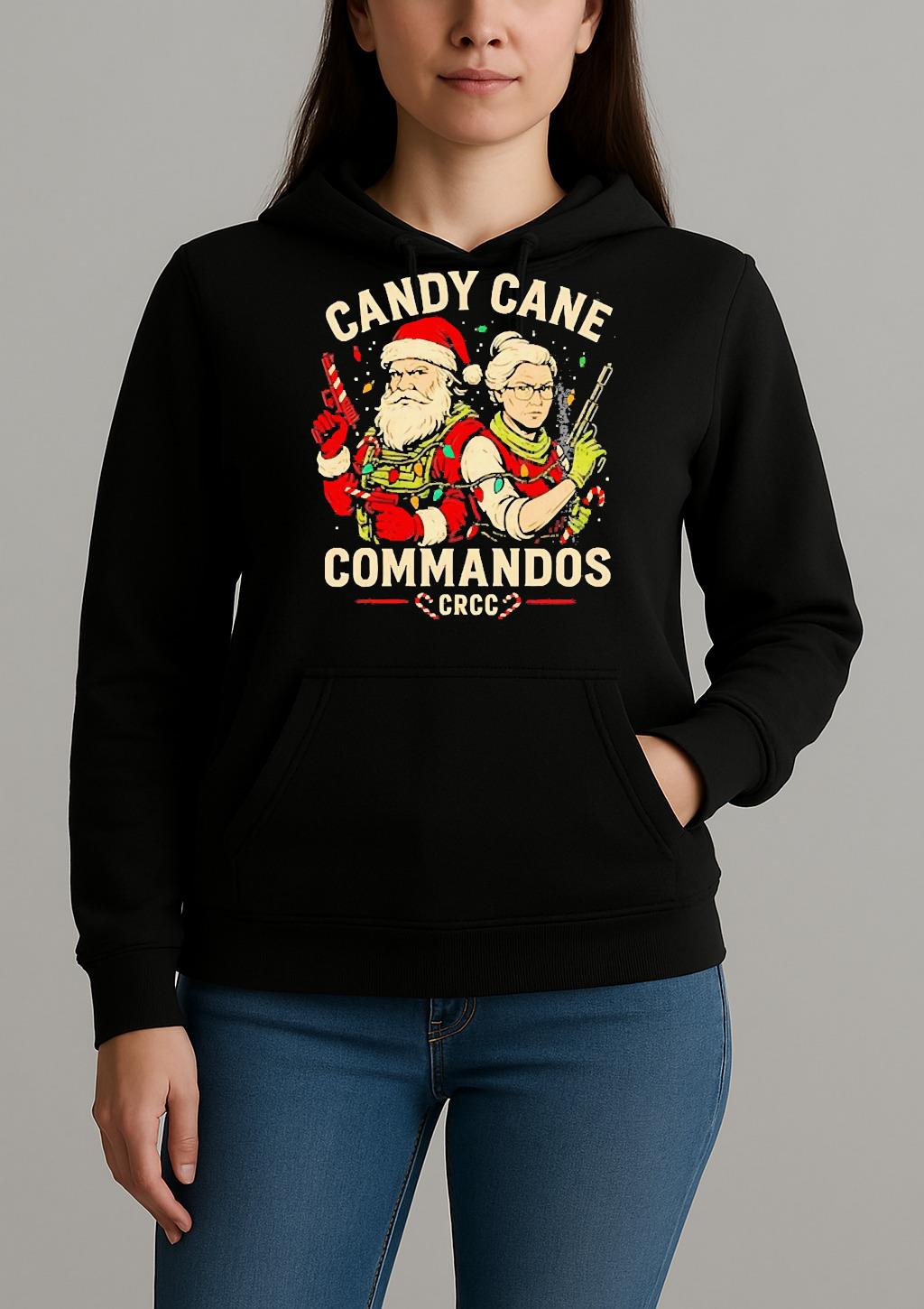 Santa Candy Cane Commandos Christmas Premium Unisexhoodie