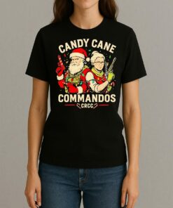 Santa Candy Cane Commandos Christmas Premium Womentee