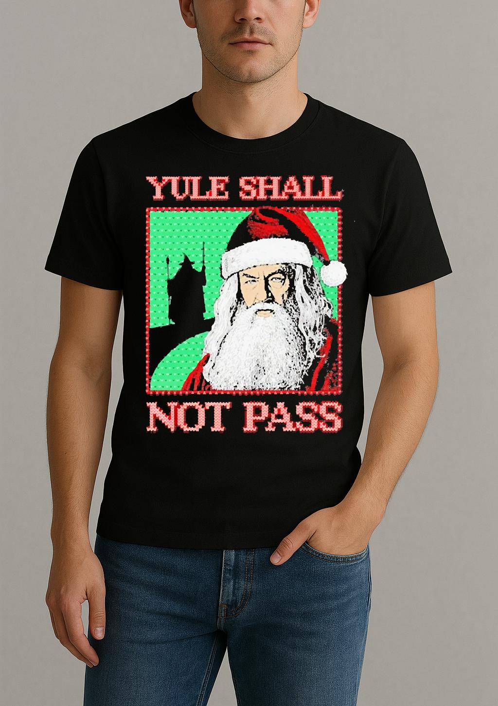 Santa Yule Shall Not Pass Christmas Premium Shirt