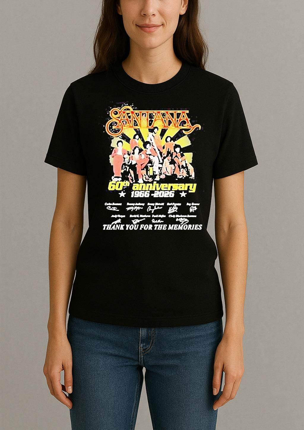 Santana 60Th Anniversary 1966 2026 Thank You For The Memories Shirt Womentee
