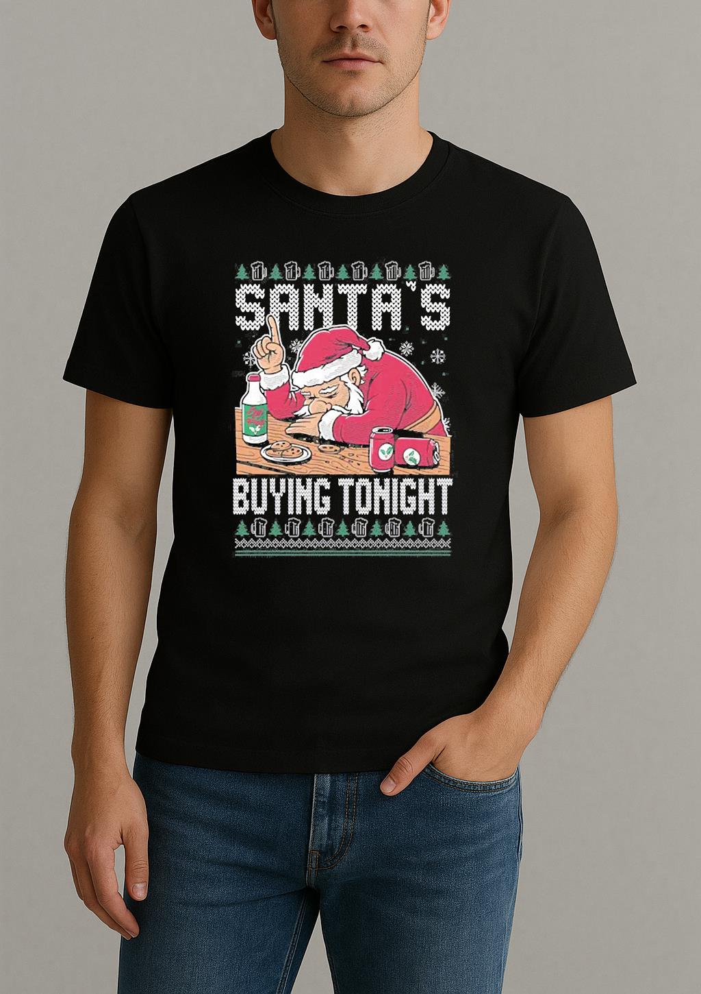 Santas Buying Ugly Sweater Xmas Shirt Santa Christmas Tee