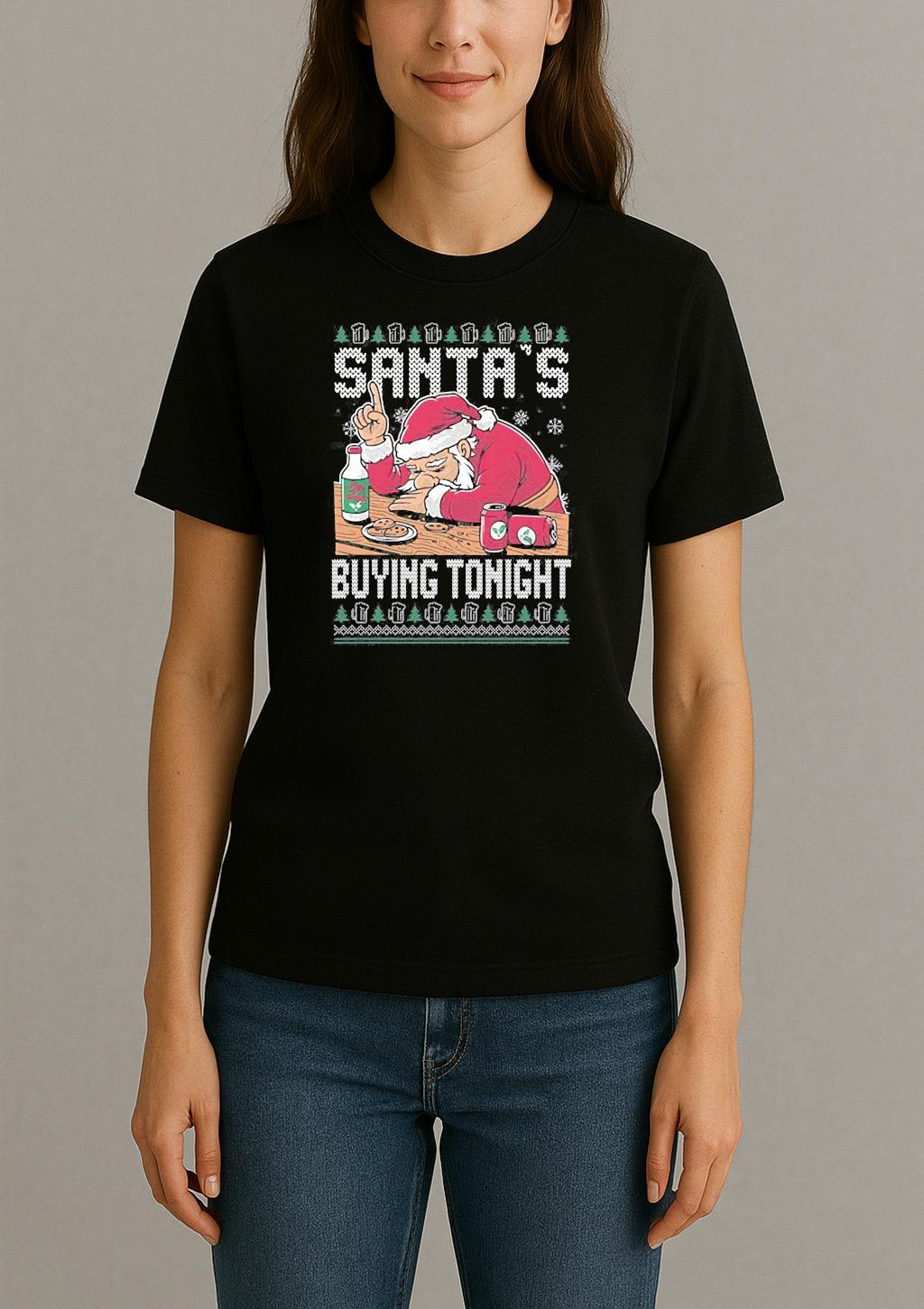 Santas Buying Ugly Sweater Xmas Shirt Santa Christmas Tee Womentee