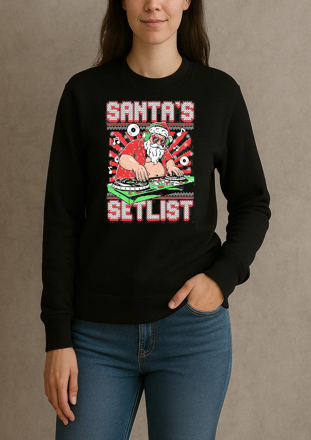 Santas Setlist Ugly Sweater Christmas Shirt Santa Music Xmas Tee sweater