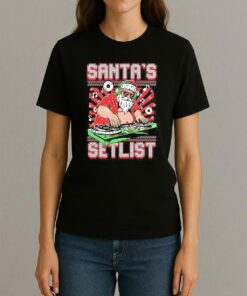 Santas Setlist Ugly Sweater Christmas Shirt Santa Music Xmas Tee Womentee