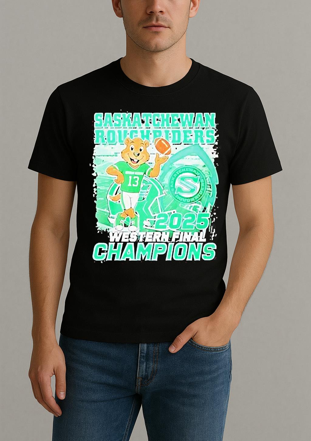 Saskatchewan Roughriders Mascot 2025 Western Final Champions Shirt
