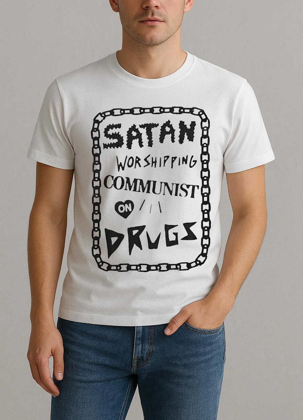 Satan Worshipping Communist On Drugs Premium Shirt