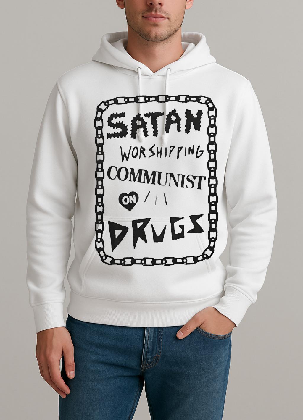 Satan Worshipping Communist On Drugs Premium Unisexhoodie