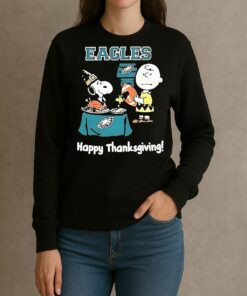 Snoopy And Charlie Brown X Philadelphia Eagles Football Happy Thanksgiving Shirt sweater