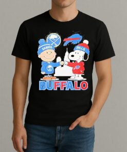 Snoopy Fist Bump Charlie Brown Buffalo Sabres And Buffalo Bills Shirt