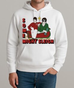 Some Might Sleigh Oasis Christmas Premium Unisexhoodie