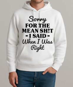 Sorry For The Mean Shit I Said When I Was Right Premium Unisexhoodie