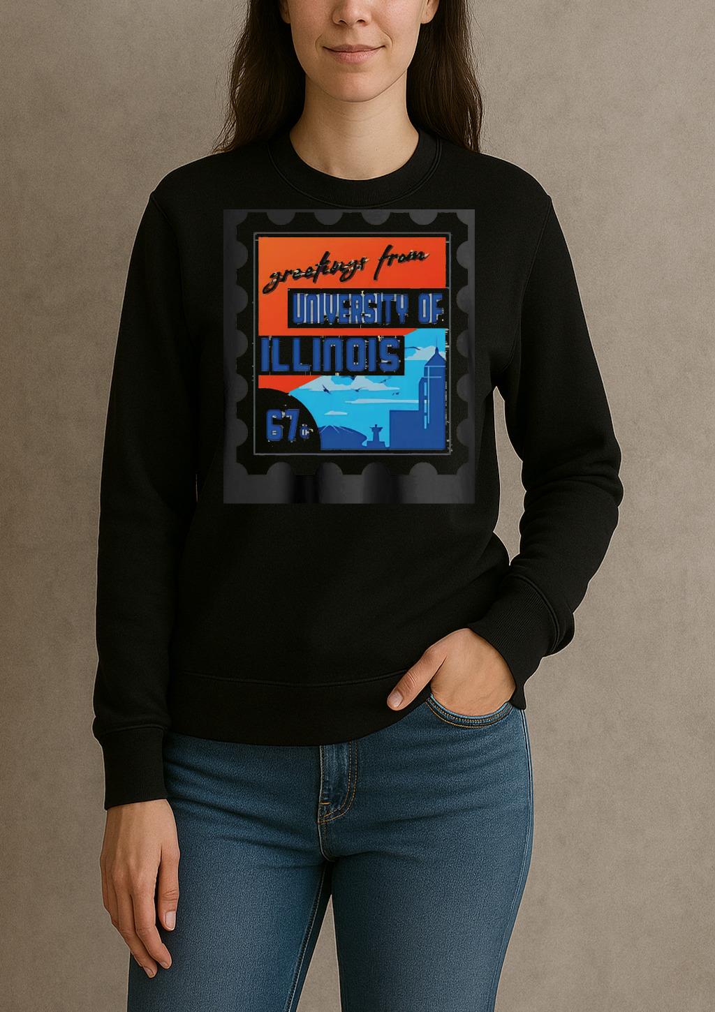 Stamp Greetings From University Of Illinois Premium sweater