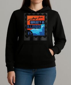 Stamp Greetings From University Of Illinois Premium Unisexhoodie