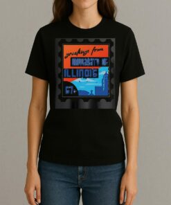 Stamp Greetings From University Of Illinois Premium Womentee