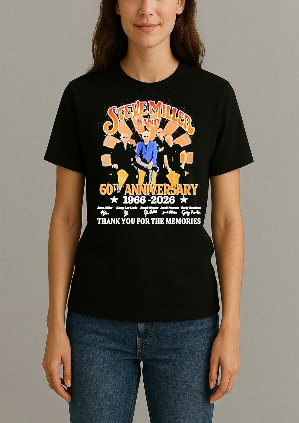 Steve Miller Band 60Th Anniversary 1966 2026 Thank You For The Memories Shirt Womentee