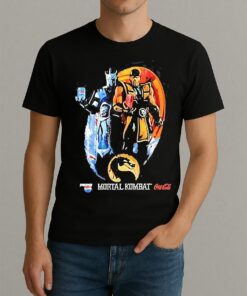 Sub Zero And Scorpion Holding Coca Cola And Pepsi Mortal Kombat Logo Shirt