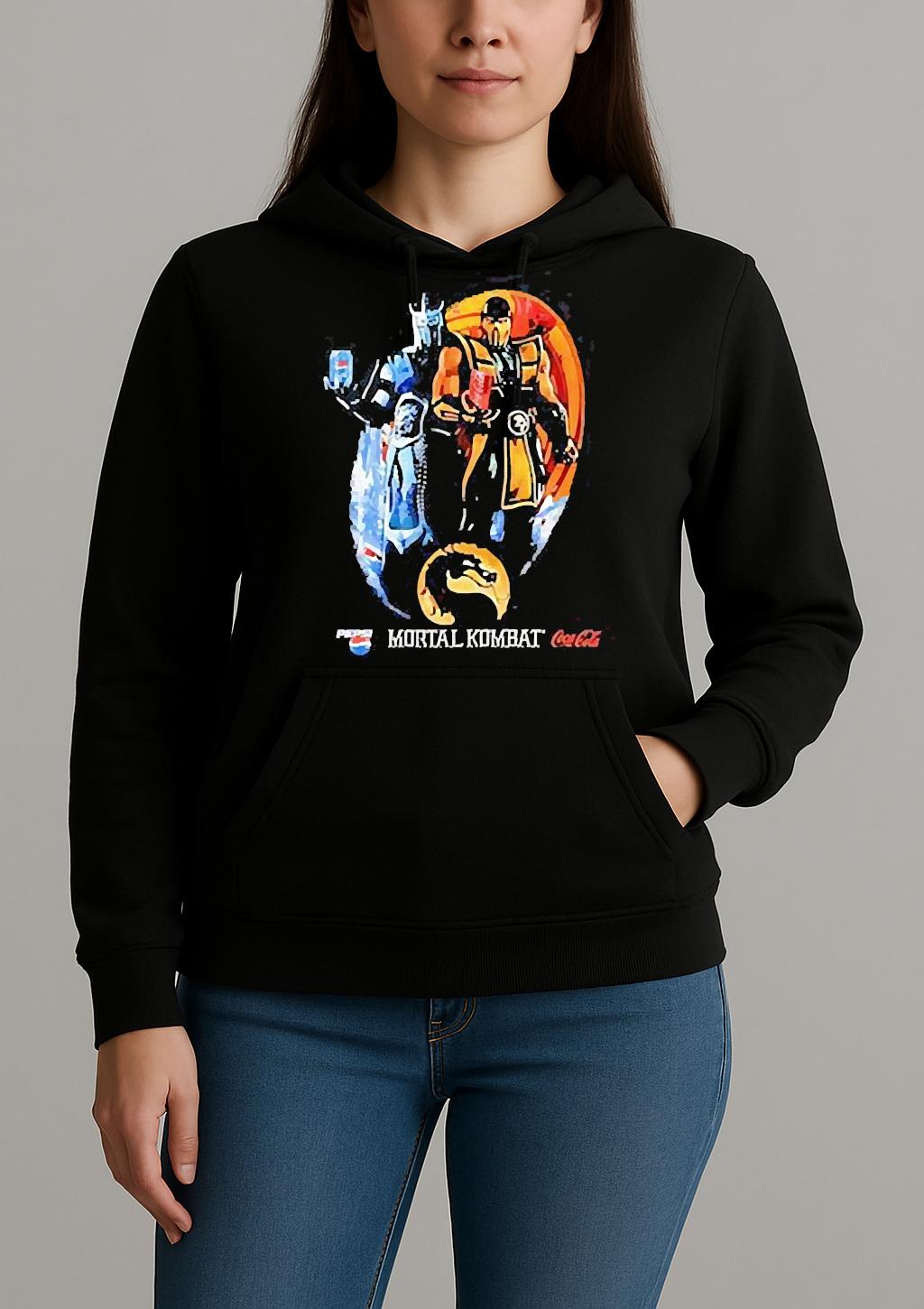 Sub Zero And Scorpion Holding Coca Cola And Pepsi Mortal Kombat Logo Shirt Unihoodie