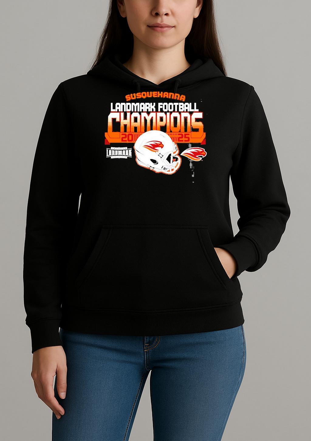 Susquehanna River Hawks Landmark Football Champions 2025 Premium Unisexhoodie