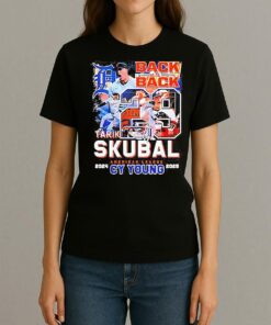 Tarik Skubal Detroit Tigers 2024 2025 American League Cy Young Back To Back Shirt Womentee