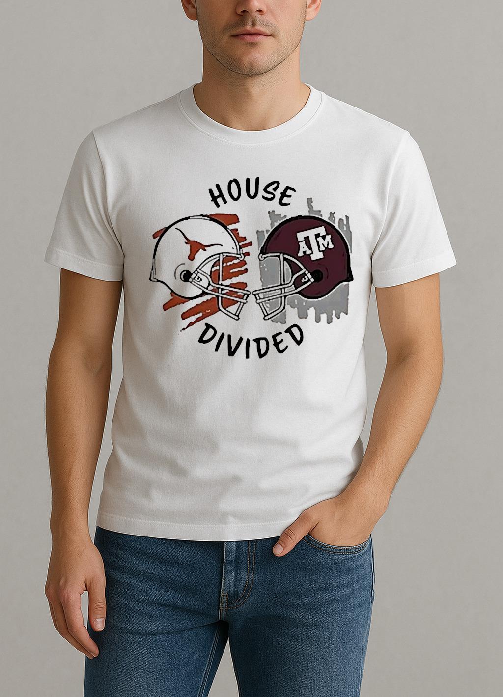 Texas Am Aggies Vs Texas Longhorns House Divided Helmet Shirt