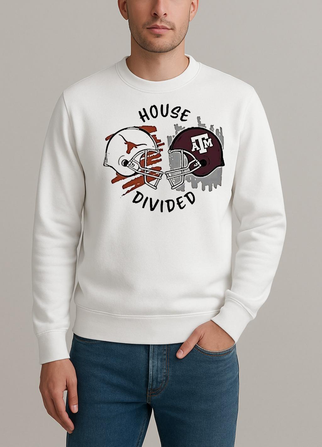 Texas Am Aggies Vs Texas Longhorns House Divided Helmet Shirt sweater