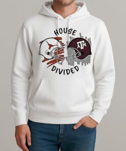 Texas Am Aggies Vs Texas Longhorns House Divided Helmet Shirt Unisexhoodie