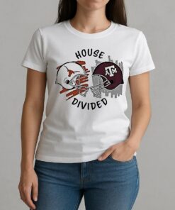 Texas Am Aggies Vs Texas Longhorns House Divided Helmet Shirt W-tee