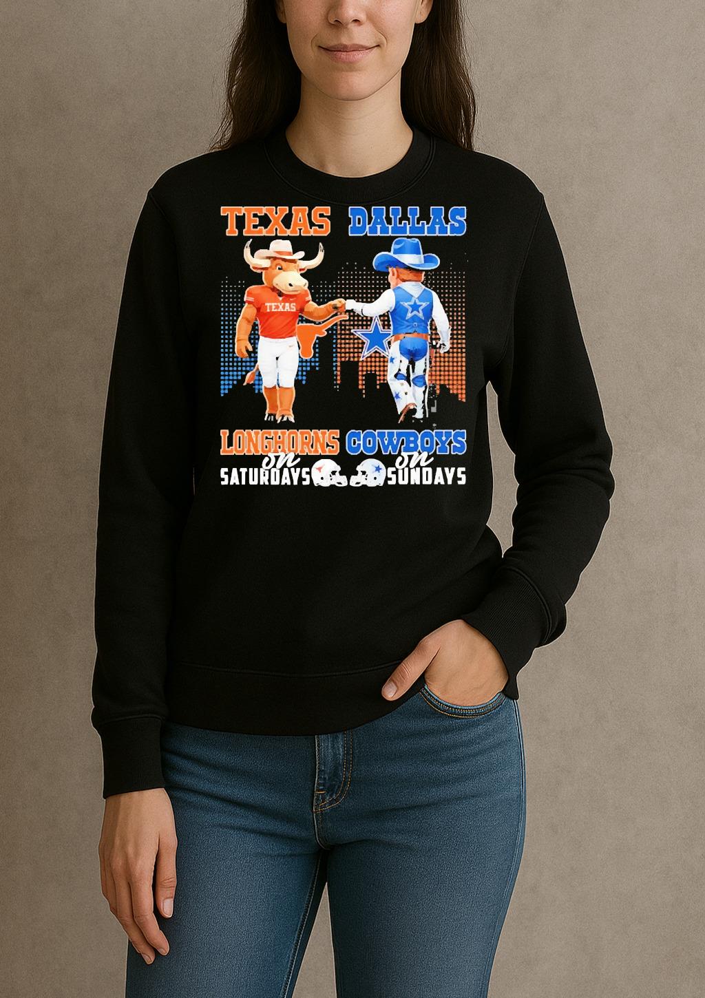 Texas Longhorns On Saturdays Dallas Cowboys On Sundays Mascot Premium sweater
