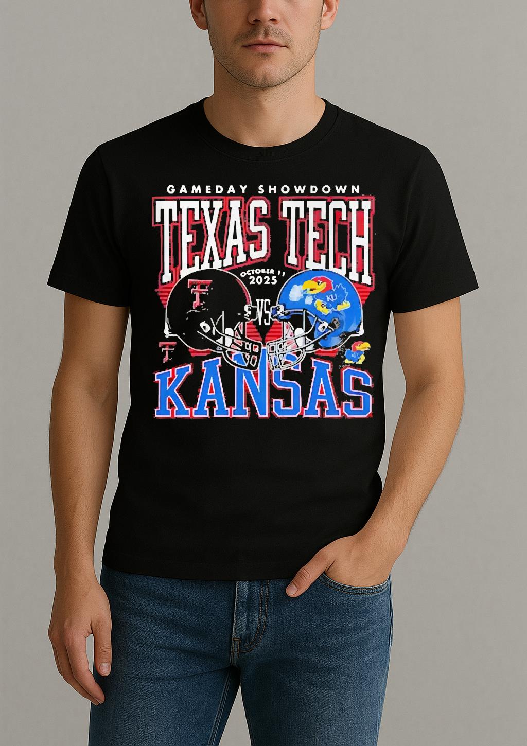 Texas Tech Red Raiders Vs Kansas Jayhawks 2025 Gameday Showdown Premium Shirt