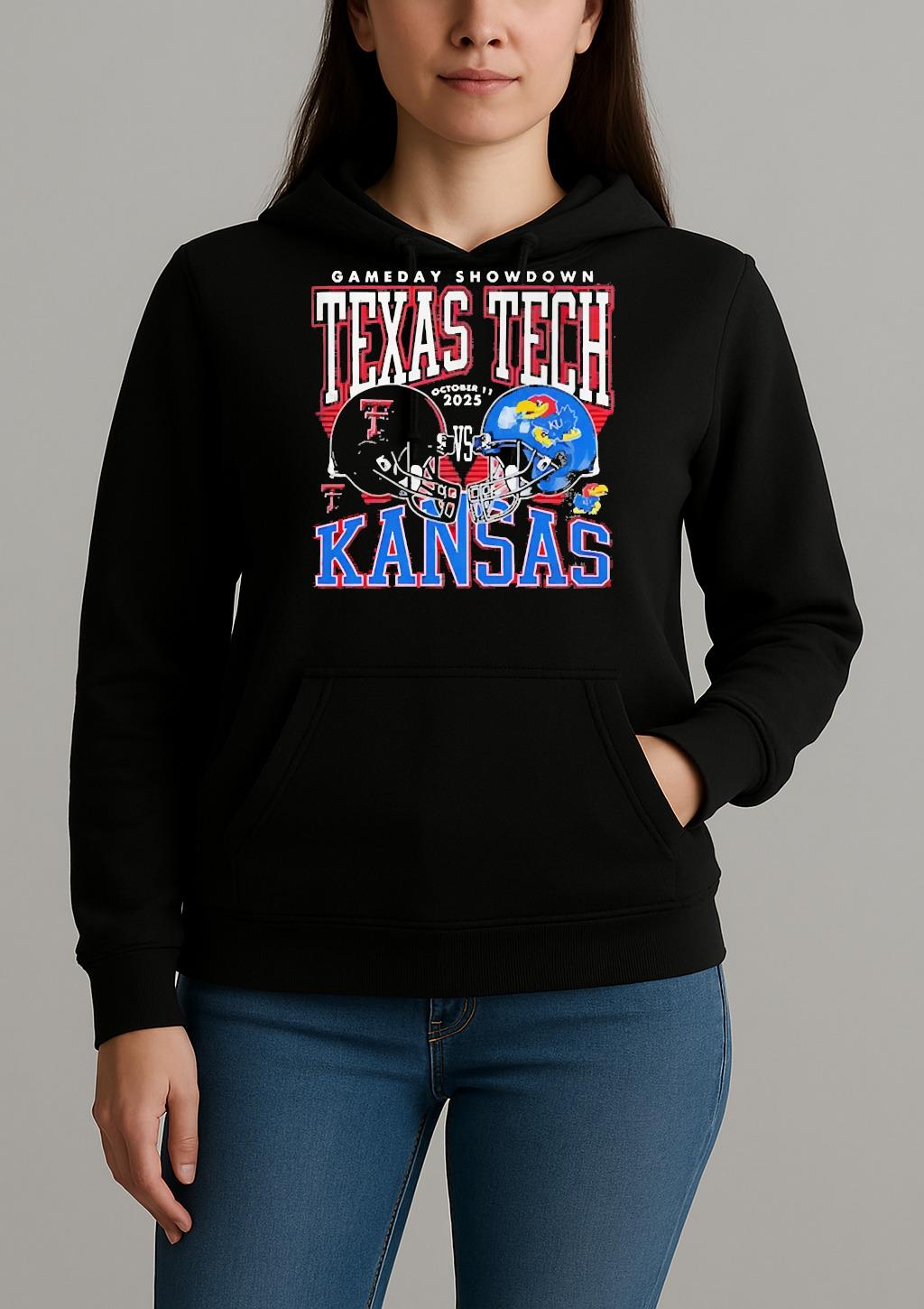 Texas Tech Red Raiders Vs Kansas Jayhawks 2025 Gameday Showdown Premium Unisexhoodie