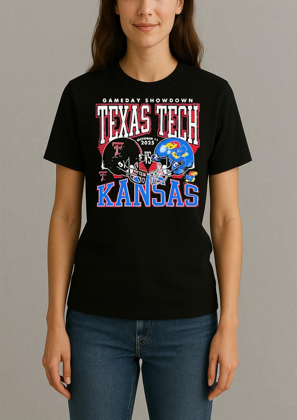 Texas Tech Red Raiders Vs Kansas Jayhawks 2025 Gameday Showdown Premium Womentee