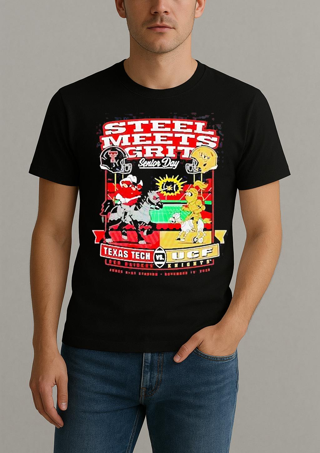 Texas Tech Red Raiders Vs Ucf Knights Steel Meets Grit Senior Day Shirt