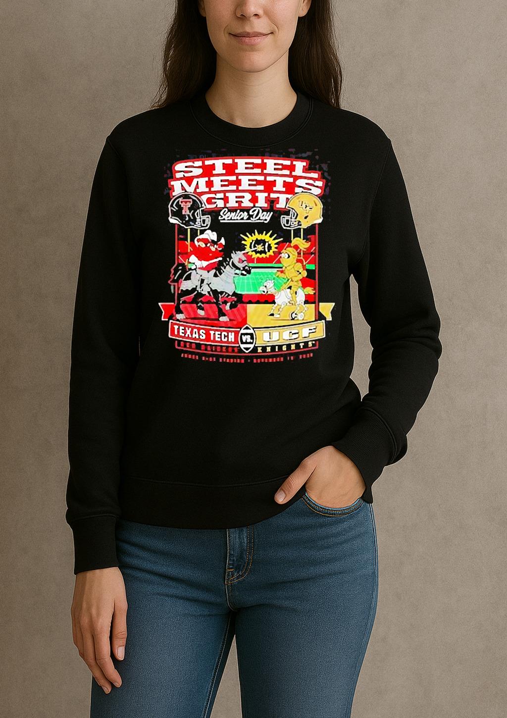 Texas Tech Red Raiders Vs Ucf Knights Steel Meets Grit Senior Day Shirt sweater