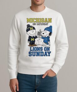 The Peanuts Fist Bump Michigan Wolverines On Saturday And Detroit Lions On Sunday Shirt sweater