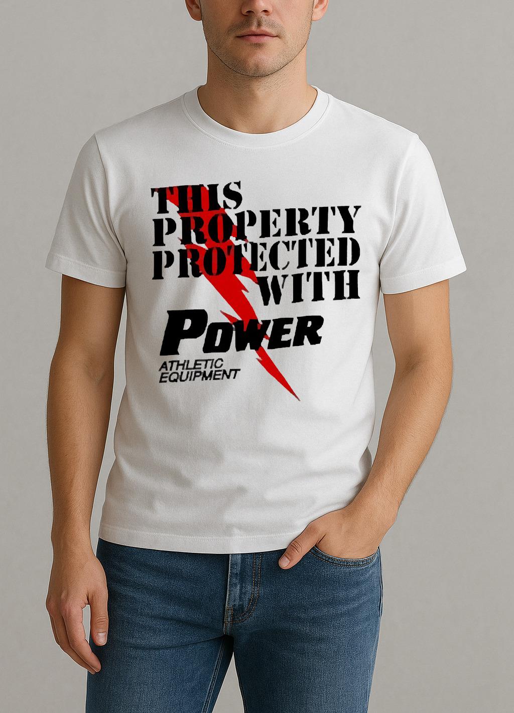 This Property Protected With Power Athletic Equipment Premium Shirt