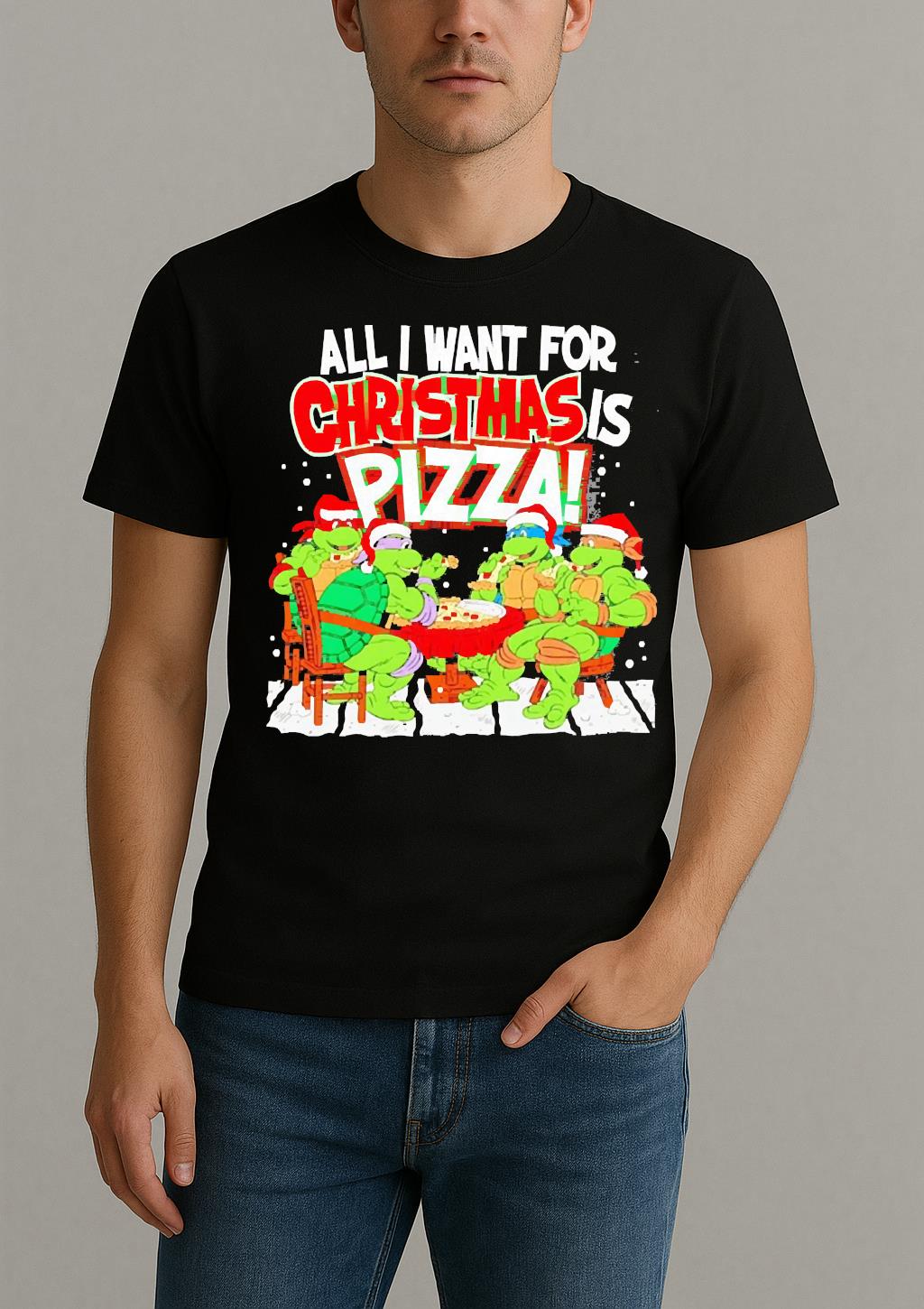 Tmnt All I Want For Christmas Is Pizza Premium Shirt