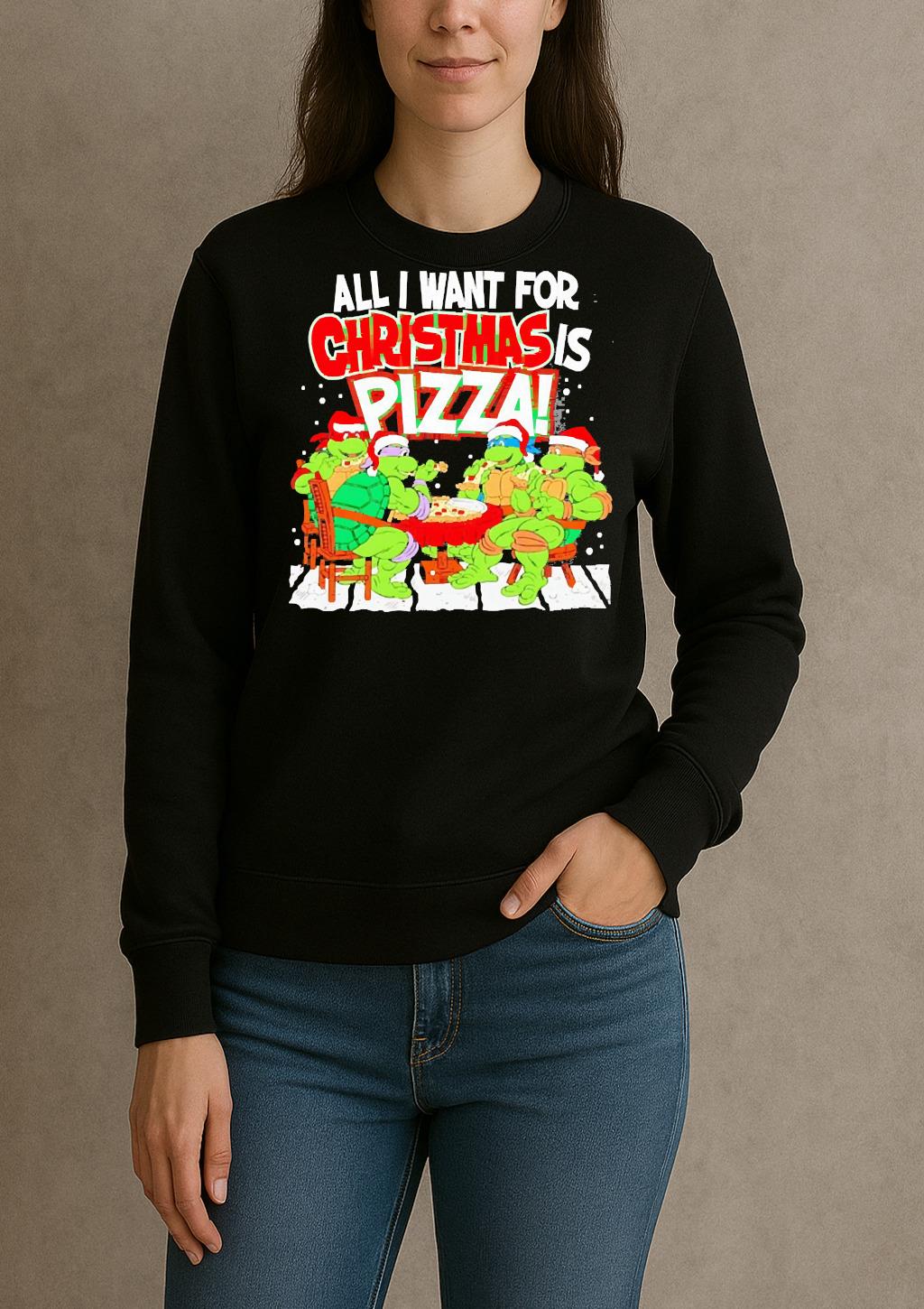 Tmnt All I Want For Christmas Is Pizza Premium sweater