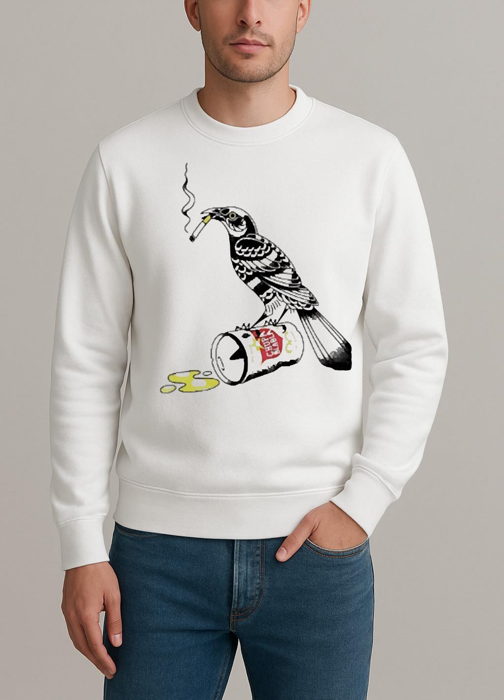 Trashy Grackle Smoking Grackle Bird Premium sweater