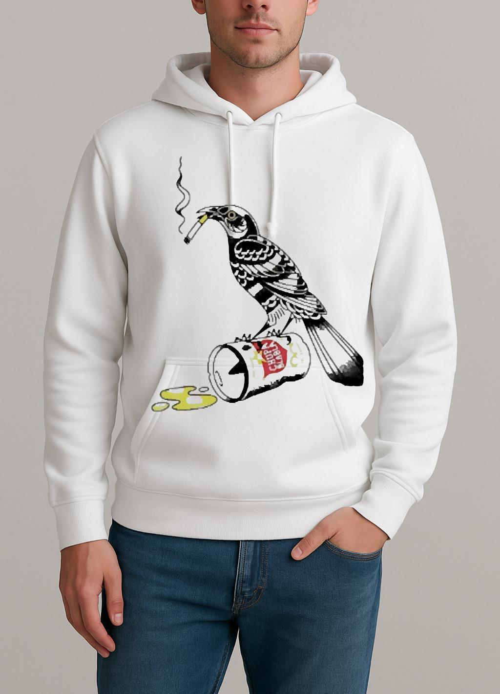 Trashy Grackle Smoking Grackle Bird Premium Unisexhoodie