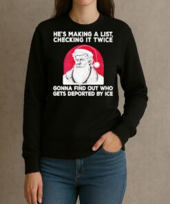 Trump Hes Making A List Checking It Twice Gonna Find Out Christmas Premium sweater