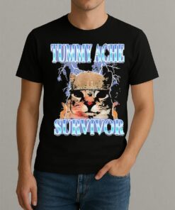 Tummy Ache Survivor Cat Meme Funny Shirt