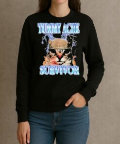 Tummy Ache Survivor Cat Meme Funny Shirt sweater